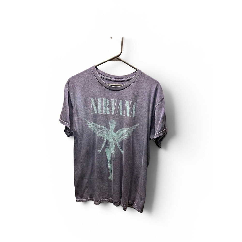 Nirvana Men's Large Graphic T-Shirt Short Sleeve Rock Band Grunge Tee